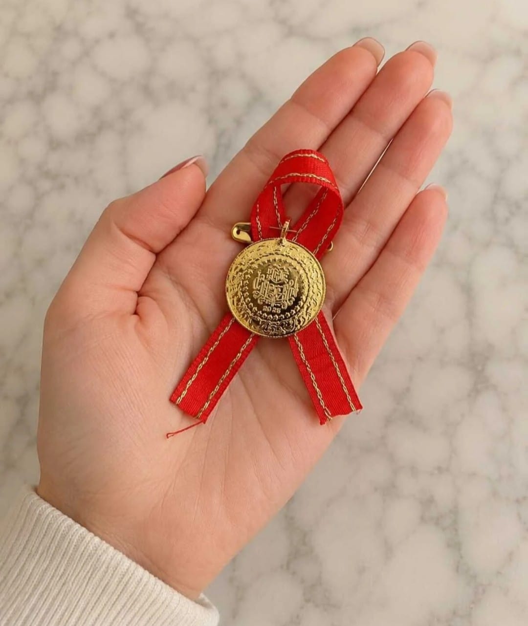 22 Ayar Altın Kaplama Kurdeleli, Kutulu, Kulplu