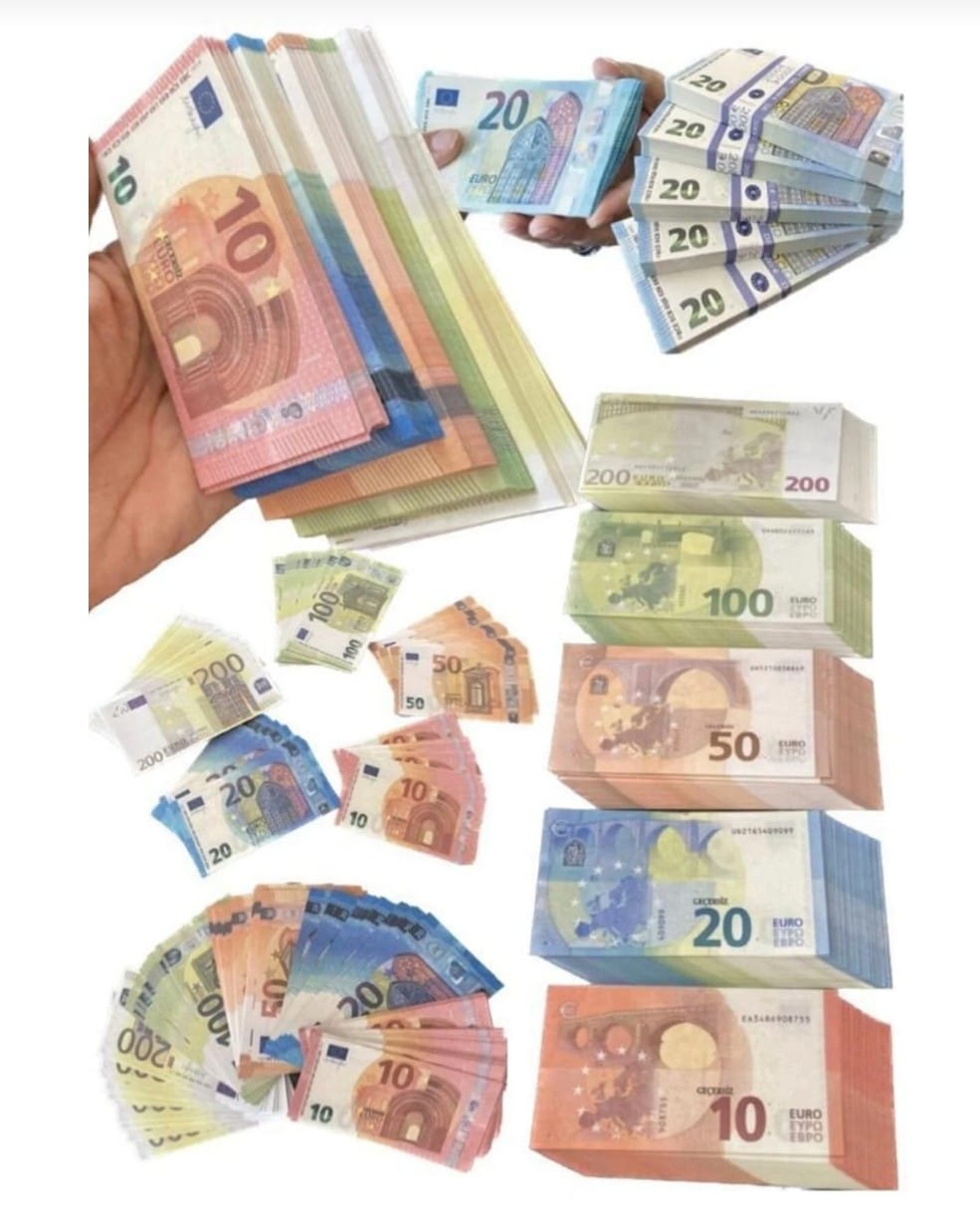 Süper Kalite 1 Deste 20 Euro Düğün Eğlence Ve Oyun Parası 1.ci Kalite